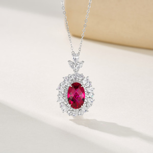925 Silver Cultivated <b>Ruby</b> <b>Necklace</b> Shines for Fashion, Daily Wear, Parties, and Festivals – A Great Gift for Women L - Product Image 3
