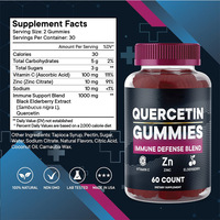 Bonbons OEM Private Label à la quercétine avec vitamine C, sureau et zinc pour un soutien immunitaire Ingrédients naturels sans sucre