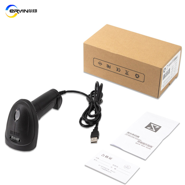 Wired Bar Code Scanner Handheld USB Barcode Reader with Stand 1D Laser Barcode Scanner for Supermarket Scanning