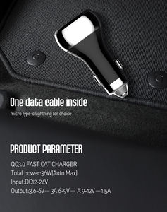 Adattatore universale per caricabatteria da auto con doppia porta USB C2 5V 3A con cavo per smartphone iPhone Samsung S7 <span class=keywords><strong>HTC</strong></span> LG <span class=keywords><strong>telefono</strong></span> cellulare - Product Image 6