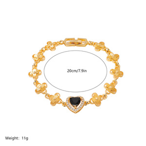 High Quality Romantic love Fashion Design <b>Copper</b> Plated Real Gold Zircon <b>Bracelet</b> Does Not Fade Female <b>Bracelet</b> Wrist Jewelry - Product Image 4
