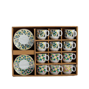 Lindo juego de tazas de cerámica de lujo, juego de tazas de café caliente de estilo europeo de 6 piezas para árabe y Etiopía, regalo promocional para mesa de centro - Product Image 1