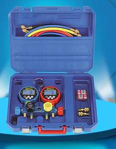 4-वे एयर कंडीशनिंग डिजिटल मैनिफोल्ड गेज सेट ऑटोमोटिव होम एचवीएसी डायग्नोस्टिक रेफ्रिजरेंट चार्ज मीटर R134A R410A - Product Image 6