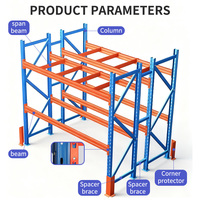 Scaffale per Magazzino a 3 Livelli Regolabile in Acciaio Laminato a Freddo con Rivestimento in Polvere Epossidica, Super Capacità di Carico e Slot per Schede