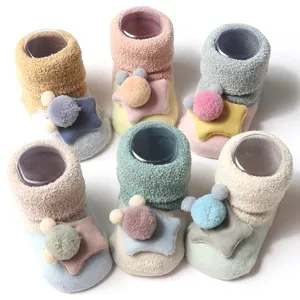 Cute 3D decorative soft cotton comfortable terry baby socks