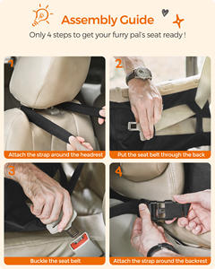 Siège surélevé multifonctionnel pour chien Feandrea, lavable, chaud, lit de voyage pour chien, siège de voiture pour chien avec poche de rangement - Product Image 6