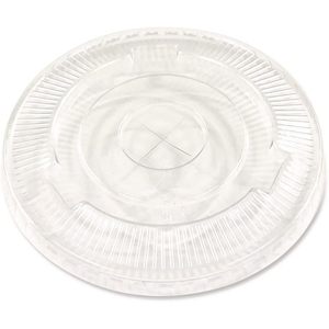 Tapas desechables transparentes Boardwalk BWKPET912STRAW para vasos fríos con ranura para pajita, compatibles con vasos de 9 oz. Squat 12 Oz. Vasos de PET (1000/caja) - Product Image 2