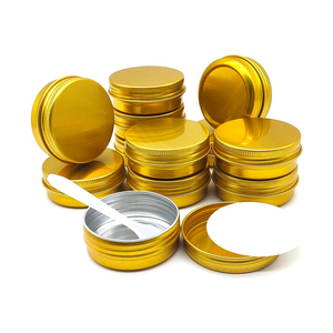 Pot en aluminium pour huile essentielle, huile à barbe et cire capillaire, cosmétiques et soins de la peau, tailles 5g-350g, couleurs or, noir, argent - Product Image 1