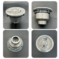Siphon d'évier de cuisine double carré durable avec tuyau de vidange flexible et conception à double tête pour une installation facile