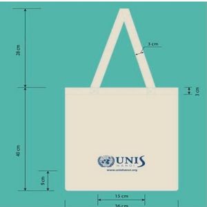 Bolsas de compras de lona de algodón 100% del proveedor de Vietnam Diseño de patrón de letra amigable y atractivo - Product Image 3