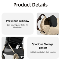 Poussette compacte et légère pour bébé, faible MOQ, grand panier de rangement, intérieur spacieux pour les voyages en avion