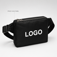 Sac banane personnalisé avec logo, sac de taille bandoulière, fermeture éclair, sac à main portable en nylon imperméable tendance pour voyage, course à pied, fitness