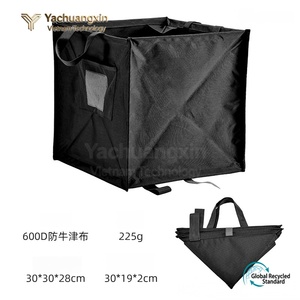 Canvas Foldable <b>Storage</b> Bag For <b>Camping</b> Outdoor Use All Seasons Portable <b>Storage</b> <b>Box</b> With Handles Beige Color - Product Image 2