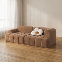 Canapé à assise profonde en tissu velours côtelé, mousse à mémoire de forme confortable, compressé sous vide, livré en boîte, sans assemblage requis
