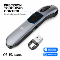 2,4 GHz Präsentations-Fernbedienung mit Air Mouse, Touchpad, Scrollrad und Laserpointer für Laptop, iPhone, Geschäftstreffen, Bildung und Büro