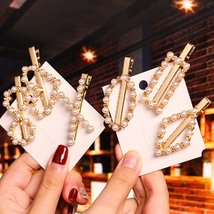 En gros La Mode vintage <span class=keywords><strong>strass</strong></span> perle <span class=keywords><strong>cheveux</strong></span> clips géométrie bec de canard épingle à <span class=keywords><strong>cheveux</strong></span> des femmes jeunes filles <span class=keywords><strong>cheveux</strong></span> accessoires - Product Image 5