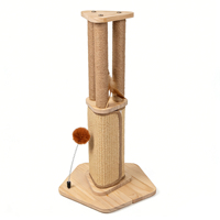 Griffoir pour chat en sisal naturel avec boule suspendue, adapté aux chats de grande taille, pour l'intérieur, jouet pour animaux de compagnie