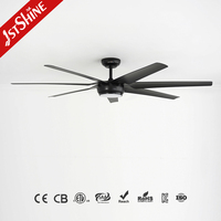 Ventilateur de plafond 1stshine 65 pouces, nouvelle taille, télécommande, décoration intérieure, pales réversibles, écologique, 6 vitesses, avec lumière LED