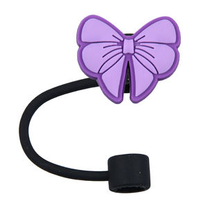 Vendita calda in Silicone paglia di polvere Toppers colorato bicchiere <span class=keywords><strong>tazza</strong></span> di paglia coperture punte per bicchiere tazze accessori bowknot paglia toppers - Product Image 5