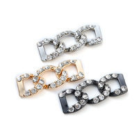 Boucles de chaussures décoratives en alliage de zinc durable, ornées de diamants, pour lacets (couleur personnalisée, modèle J9683) 2,5-3,5 cm SF