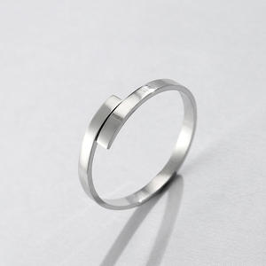 Simple Corea chapado en <span class=keywords><strong>oro</strong></span> de alta calidad joyerí<span class=keywords><strong>a</strong></span> de moda abierto anillo ajustable de acero inoxidable geométrico mujeres regalo de boda - Product Image 5