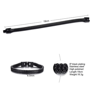 Bracelets chaîne vintage en maille pour homme, en acier inoxydable plaqué argent, or et noir, étanches et inaltérables, bijoux de mode - Product Image 3