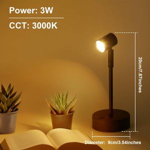 Lampe murale magnétique à rotation de 360 degrés rechargeable par USB Applique murale de lecture montée par LED à commande tactile pour chambre à coucher - Product Image 2