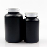 4oz 5oz 6oz 8oz Bouteille de capsule vide en comprimé HDPE de couleur noire Bouteille de supplément de vitamine vitamine en plastique avec capuchon rabattable à anneau de traction