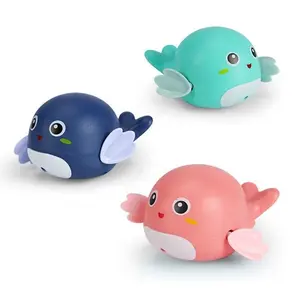 2022 욕실 클래식 시계 동물 장난감 아기 욕조 인터랙티브 바람 수영 사랑스러운 돌고래 부동 목욕 장난감