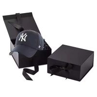 En gros Logo Personnalisé Taille Magnétique Casquette De Baseball Boîte Cadeau Papier Emballage Mat Laminage Gaufrage pour Bec De Canard Cap Éponge