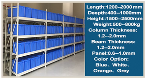 אולטרה כבד כבד מחזק תעשייתי 2000 ק "ג פלדה מדפים עם קורות נגד התנגשות כפולה 24/7 תמיכה טכנית חינם - Product Image 6