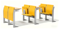 Chaise d'auditorium moderne fixe avec tablette d'écriture pour usage scolaire