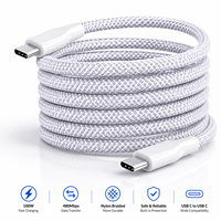 Câble magnétique auto-enroulant robuste, charge rapide PD 100W, type C, sans nœuds, enroulement automatique pour iPhone 15 Pro