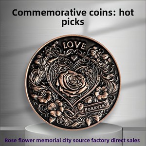 Monete Commemorative Bifacciali in Lega di Zinco con Processo di Rilievo a Filo di Rame <span class=keywords><strong>Antico</strong></span> <span class=keywords><strong>Rosso</strong></span>, Confezionate Singolarmente - Product Image 2