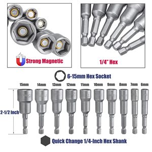 Mạnh mẽ từ tay áo đầu bên trong lục giác hàng loạt đầu 1/4 Hex ổ vít điều khiển - Product Image 6