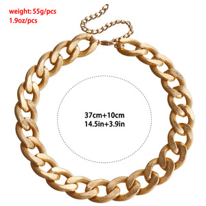 Collier pour femme en aluminium épais exagéré, chaîne cool, torsadée mate, à la mode - Product Image 5