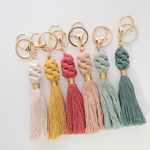 Nouveau <span class=keywords><strong>porte</strong></span>-clés Boho personnalisé en macramé <span class=keywords><strong>porte</strong></span>-clés mignon personnalisé tissé avec style - Product Image 2
