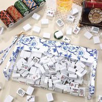 Sac de rangement durable de style chinois imprimé pour Mahjong avec fenêtre transparente pour un accès facile et une organisation optimale