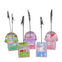 Porte-cartes de visite et de mémos en acrylique cubique de haute qualité avec flotteur liquide (eau/huile) et bulle aquatique, idéal comme cadeau promotionnel