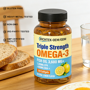 Complément d'OMÉGA-<span class=keywords><strong>3</strong></span> triple force végétalien EPA DHA de Richtek OEM ODM, capsule molle d'acides gras d'huile de poisson - Product Image 5