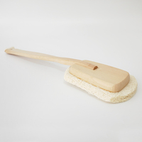 Éponge exfoliante naturelle confortable pour le corps, avec long manche en bois, pour la douche, le bain et le spa, brosse de massage pour le dos, pour adultes