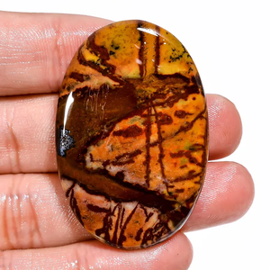 Paire de cabochons en jaspe australien de qualité supérieure, 75 carats, pierres précieuses brutes uniques, marron poli, taille ovale, pour la fabrication de bijoux de guérison naturelle - Product Image 4