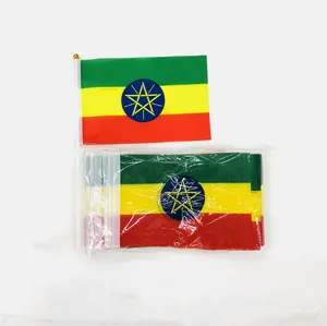 Manufacturer Wholesale Good Quality Cheap 150D Polyester Custom Made Ethiopia Flag