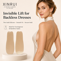 En gros, Bandes adhésives pour poitrine en silicone respirant, réutilisables, effet liftant, pour robes dos nu et décolletés plongeants, Marque privée