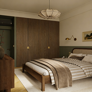 Armoire BALOM sur mesure, de haute qualité, en bois massif à quatre portes avec charnières, pour appartement, villa et hôtel, meilleur prix - Product Image 1