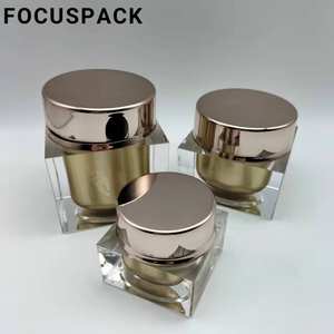 Bouteille de <span class=keywords><strong>pompe</strong></span> à lotion vide en plastique acrylique de haute qualité 30ml 50ML 100ML bouteille sans réservoir de lait bouchon doré bouteille de soins de la peau - Product Image 5