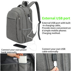 <span class=keywords><strong>Sac</strong></span> à <span class=keywords><strong>dos</strong></span> d'ordinateur portable professionnel personnalisé, sacs spéciaux <span class=keywords><strong>pour</strong></span> les sorties et les études, avec plusieurs poches, <span class=keywords><strong>sac</strong></span> d'école de voyage avec chargeur USB - Product Image 4