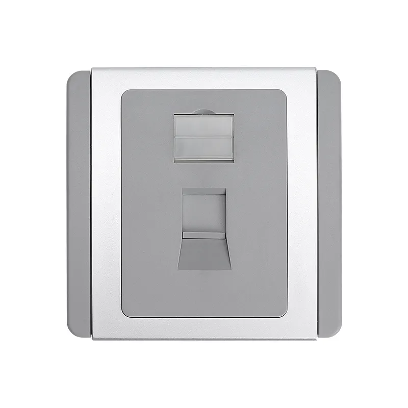 Interruptor de parede com placa frontal, uma porta, interruptor de parede rj45, estilo francês, saída de parede