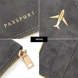 Nouveau daim PU cuir fermeture éclair voyage portefeuille <span class=keywords><strong>passeport</strong></span> couverture, unisexe grande capacité RFID protégé porte-carte étui, porte-<span class=keywords><strong>passeport</strong></span> - Product Image 6