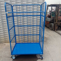 Entrepôt Supermarché Industrie 3 faces Stockage de marchandises Pliable Emboîtable Treillis métallique Conteneur à rouleaux Transport Rolltainer Rollcage